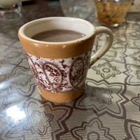 atole de cacao  at Alma Vegana in Chignahuapan