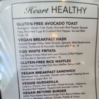 Menu with vegan options at Honey Berry in Dallas