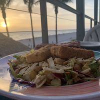Thai salad at sunset  at Sharky's On the Pier in Venice