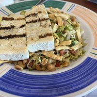 Tofu Thai salad-probably not vegan due to wontons   at Sharky's On the Pier in Venice