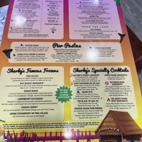 Menu with vegetarian labels   at Sharky's On the Pier in Venice