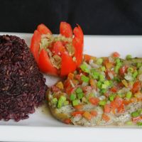 Grilled Eggplant with Black Rice at Highland in Bohol