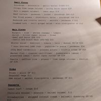 Menu in November at ISO Bistro in Raglan