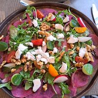 Vegan Bietencarpaccio at Brasserie Woods in Barchem