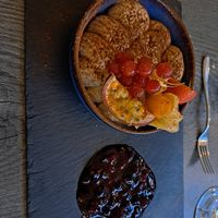 Vegan tiramisu with white chocolate at Brasserie Woods in Barchem