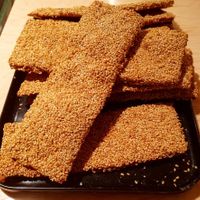 Kamut puff pastry with anise and sesame seeds at Forn Fortino in Barcelona