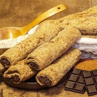 Chocolate puff pastry cane at Forn Fortino in Barcelona