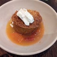 Sticky toffee pudding with orange syrup at Brasserie Blanc in Cheltenham