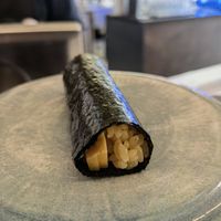 Takenoko handroll - This was interesting. A handroll of simmered bamboo shoots with home-made chilli oil. at RAPPU Handroll Bar in Central Singapore