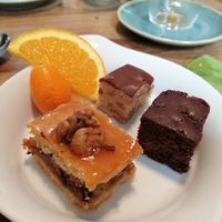 Choice of cakes at Bistro Bardot in Berlin