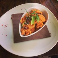 Andalusian hummus with sundried tomatoes and fresh herbs at Bistro Bardot in Berlin