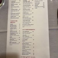 Back side of menu   at Delhi Spice in Bethesda