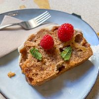 New on their menu: vegan spiced apple cake  at Mistral Coffee House in Mallorca