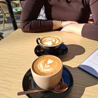 Latte and Cappucino at Mistral Coffee House in Mallorca