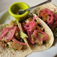 No chicken tacos  at La Muñeca in Nazare