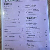 Menu  at Tiny Cafe in Beechworth