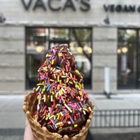 Swirl with chocolate and sprinkles  at VACA'S in Chicago