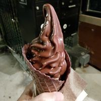 Mango / Sweet Corn twist with chocolate shell at VACA'S in Chicago
