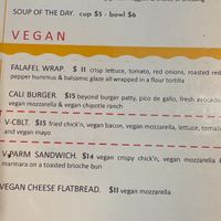 Vegan Lunch options at The Local's Spot in Egg Harbor