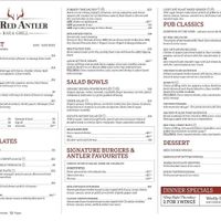 Plenty of vegan dishes on the menu, indicated by the V in a circle at Red Antler in Vernon