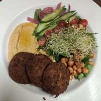 Santorini Greek bowl but vegan at Red Antler in Vernon