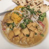 Yellow curry with tofu at Red Antler in Vernon