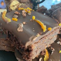 Gluten free vegan chocolate orange truffle slice at The Island Cove Cafe in Benllech