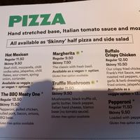 Pizza choices at Revolution in Manchester