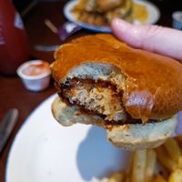 Plain vegan chicken burger at Revolution in Manchester