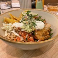 Luuna bowl with battered cauliflower for the protein   at Luuna - Soul Cantina in Noosaville