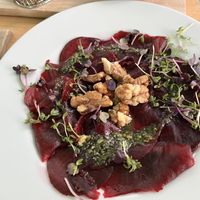 Beet root carpaccio   at Bagatelle Bistro im Palmengarten in Cologne