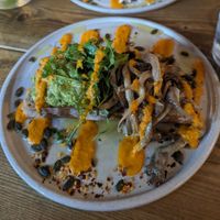 Smashed Avocado with Oyster Mushrooms at Procaffeinated in Salford