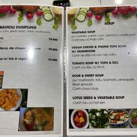 Part of the menu  at Vegito in Phan Thiet