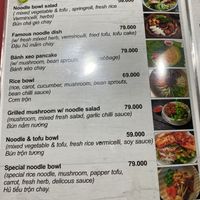 Part of the menu  at Vegito in Phan Thiet