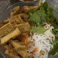 Bún Chả Giò (rice noodle salad with spring rolls, tofu and raw veg)  at Vegito in Phan Thiet