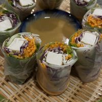Summer rolls with peanut saucee  at Vegito in Phan Thiet