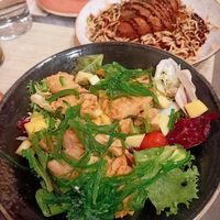 Vegan ponzu salad and the corral teriyaki heura (recommended!) at UDON - Viapol in Sevilla