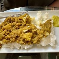 Yellow curry with cauliflower  at Anu Rana's Healthy Kitchen in Vashon Island