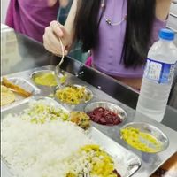 Rice and curry set at Hotel Saumiya in Kandy