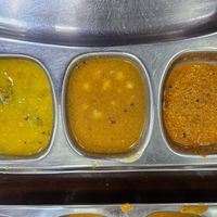 Curries (refilled whenever you'd like) at Hotel Saumiya in Kandy