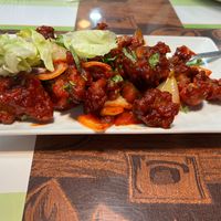 Gobi Manchuria- Deep fried cauliflower with cornflour mix with manchurian sauce at 5th Element in Jacksonville