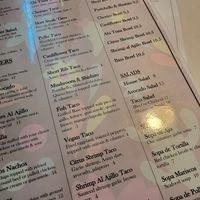 Partial shot of menu. at Cancun Inn in Chester