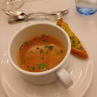Tomato and tofu soup at Vegan Travel - Vegan Cruises & Tours in Muenster