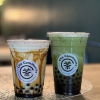 Brown sugar/ matcha boba  at Cha Community in Temple