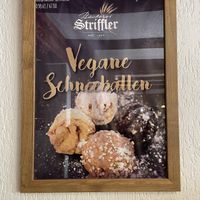 Poster for their vegan snow balls  at Backerei Striffler in Rothenburg Ob Der Tauber