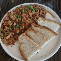 Scrambled chili tofu at Bawud in Moalboal