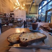 Toast with vegan butter at Little Victories in Bristol