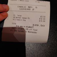 Prices - worth noting the great student discount available! at Nonna Said in Glasgow