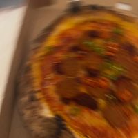 Vegan spicy pepperoni pizza, was lovely excuse the terrible photo  at Nonna Said in Glasgow