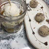 Brownie sundae & cookie dough mochi  at Heavenly Desserts in Southampton